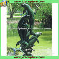 brass playing dolphin garden fountain for sale
